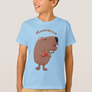 Camiseta Ilustracion personalizado de capybara ukulele cant