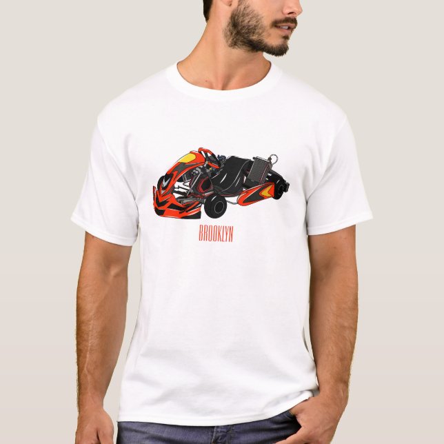 Camiseta Ilustracion personalizado de carreras de Kart (Anverso)
