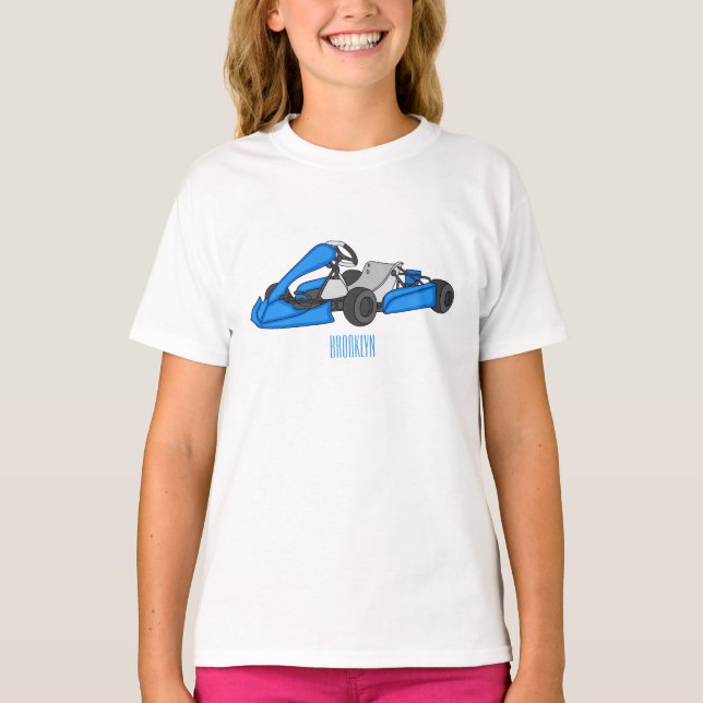 Camiseta Ilustracion personalizado de carreras de Kart (Anverso)