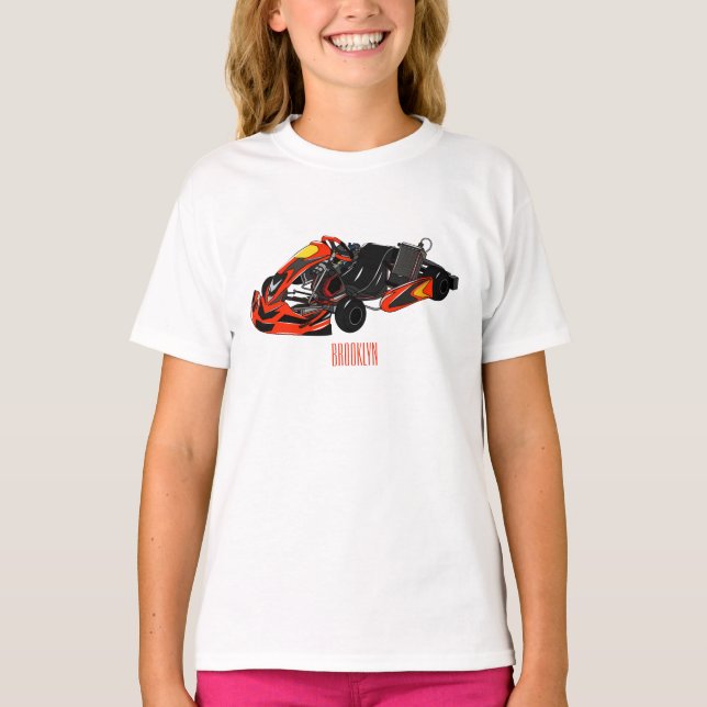Camiseta Ilustracion personalizado de carreras de Kart (Anverso)
