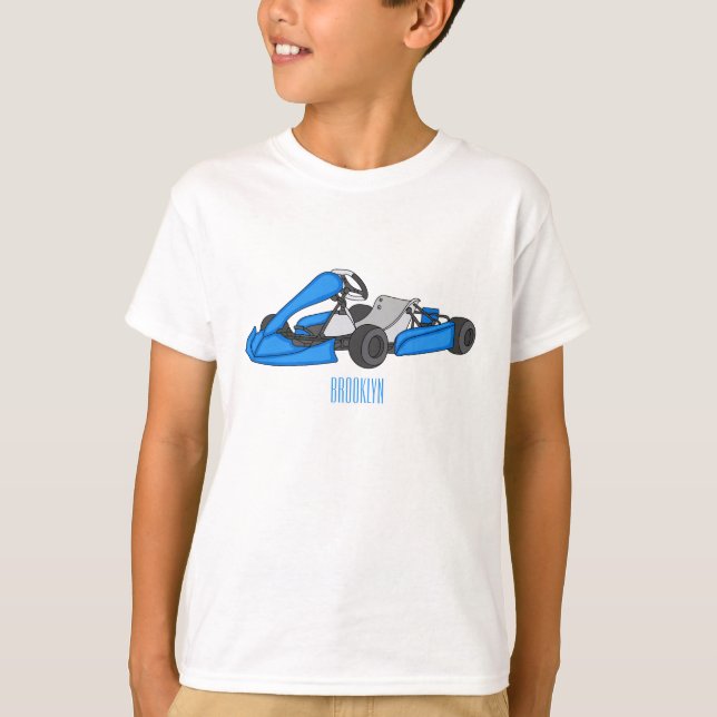 Camiseta Ilustracion personalizado de carreras de Kart (Anverso)