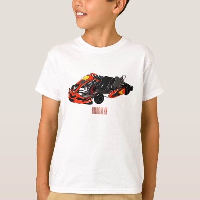 Camiseta Ilustracion personalizado de carreras de Kart (Anverso)