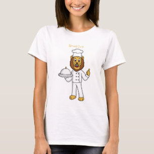 Camiseta Ilustracion personalizado de chef de un bonito leó
