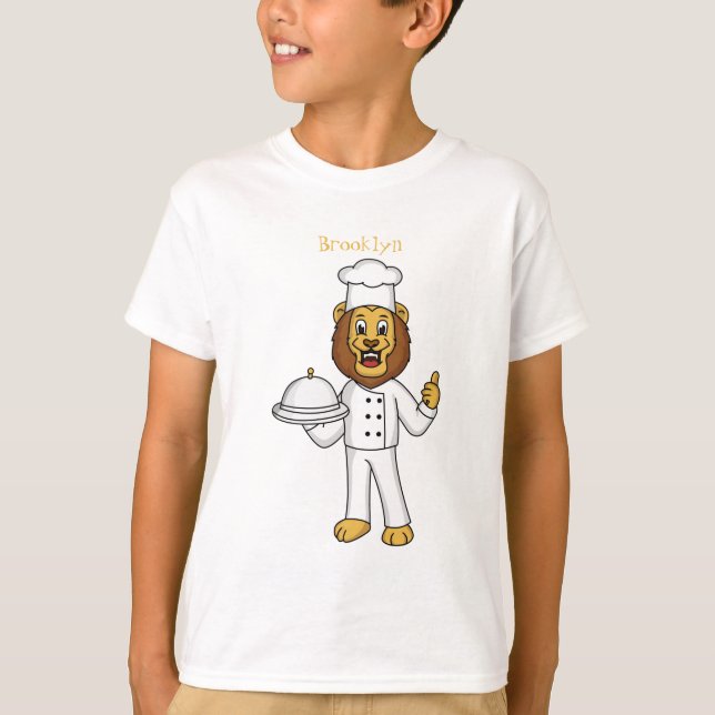 Camiseta Ilustracion personalizado de chef de un bonito leó (Anverso)