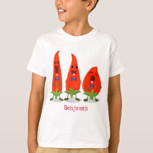 Camiseta Ilustracion personalizado de chiles cantantes