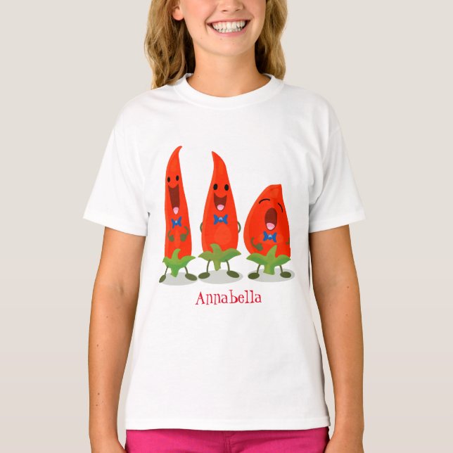 Camiseta Ilustracion personalizado de chiles cantantes (Anverso)