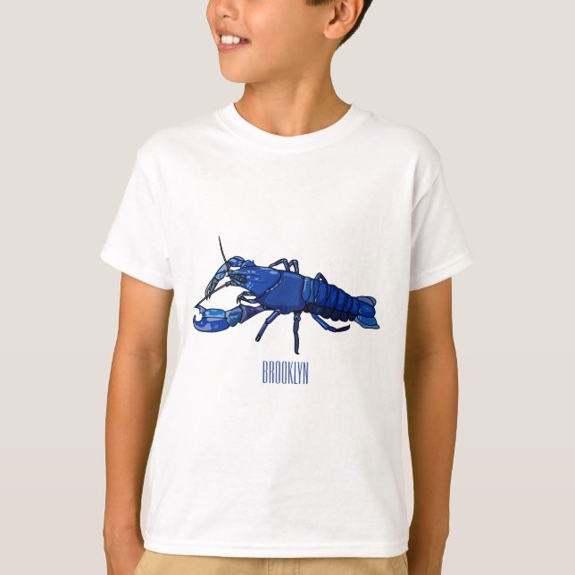 Camiseta Ilustracion personalizado de cigalas de marrón azu (Anverso)