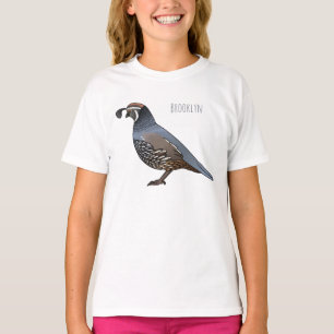 Camiseta Ilustracion personalizado de codorniz de Californi