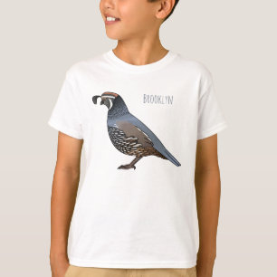 Camiseta Ilustracion personalizado de codorniz de Californi