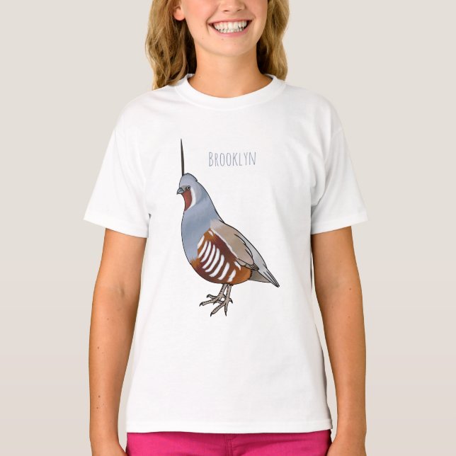 Camiseta Ilustracion personalizado de codorniz de montaña (Anverso)
