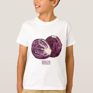 Camiseta Ilustracion personalizado de col roja