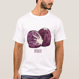 Camiseta Ilustracion personalizado de col roja