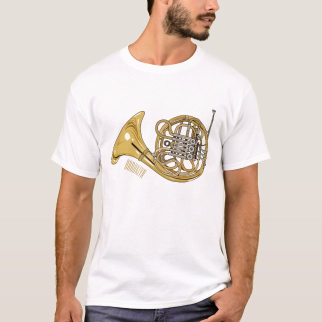 Camiseta Ilustracion personalizado de cuerno francés (Anverso)