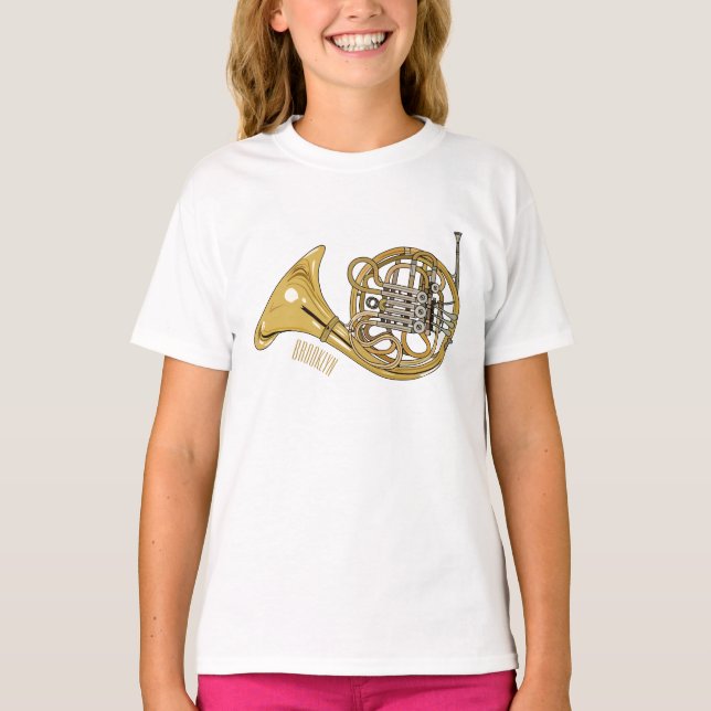 Camiseta Ilustracion personalizado de cuerno francés (Anverso)