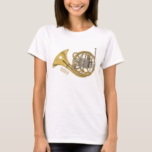 Camiseta Ilustracion personalizado de cuerno francés