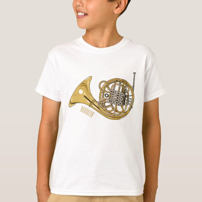 Camiseta Ilustracion personalizado de cuerno francés (Anverso)