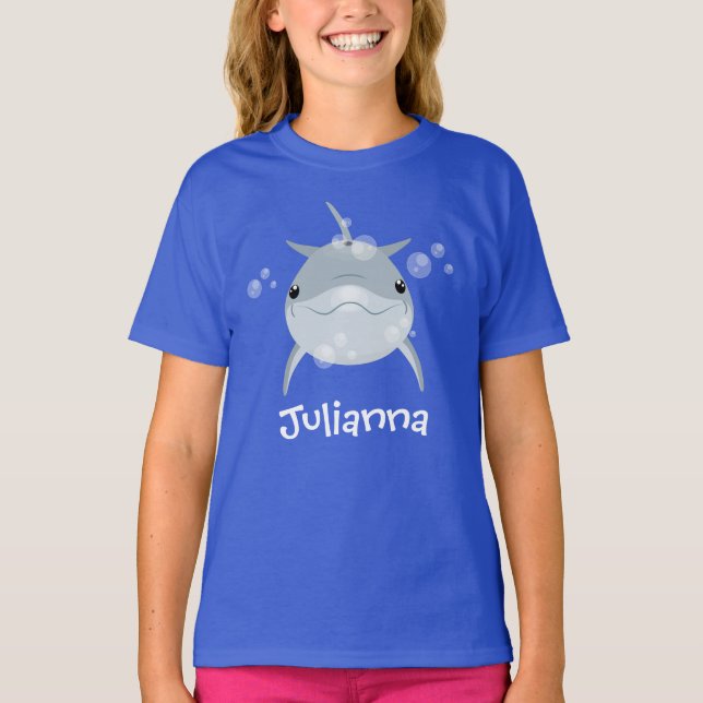 Camiseta Ilustracion personalizado de delfines kawaii (Anverso)