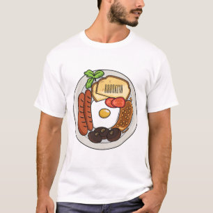 Camiseta Ilustracion personalizado de desayuno inglés