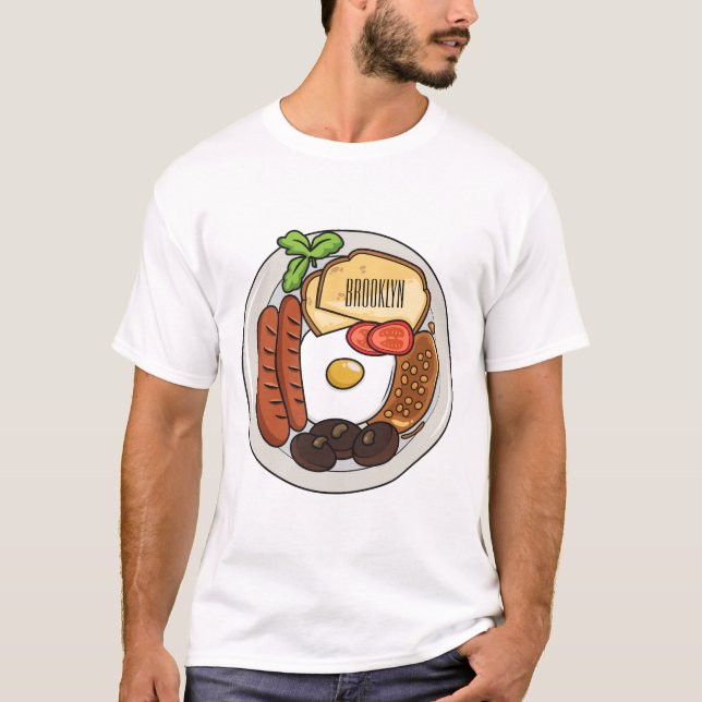 Camiseta Ilustracion personalizado de desayuno inglés (Anverso)
