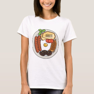 Camiseta Ilustracion personalizado de desayuno inglés
