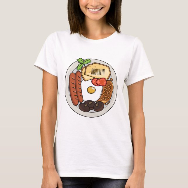 Camiseta Ilustracion personalizado de desayuno inglés (Anverso)