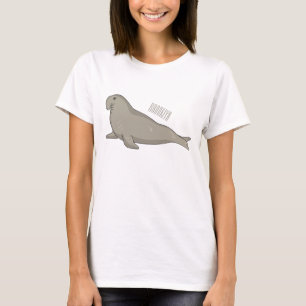 Camiseta Ilustracion personalizado de focas elefantes