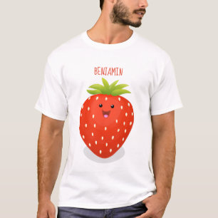 Camiseta Ilustracion personalizado de fresa cute kawaii