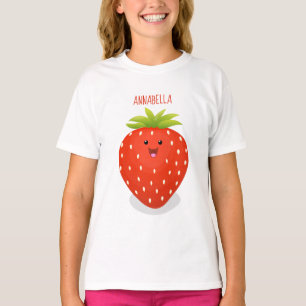 Camiseta Ilustracion personalizado de fresa cute kawaii