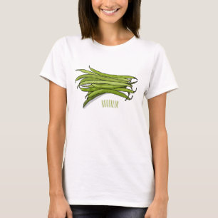 Camiseta Ilustracion personalizado de frijol verde