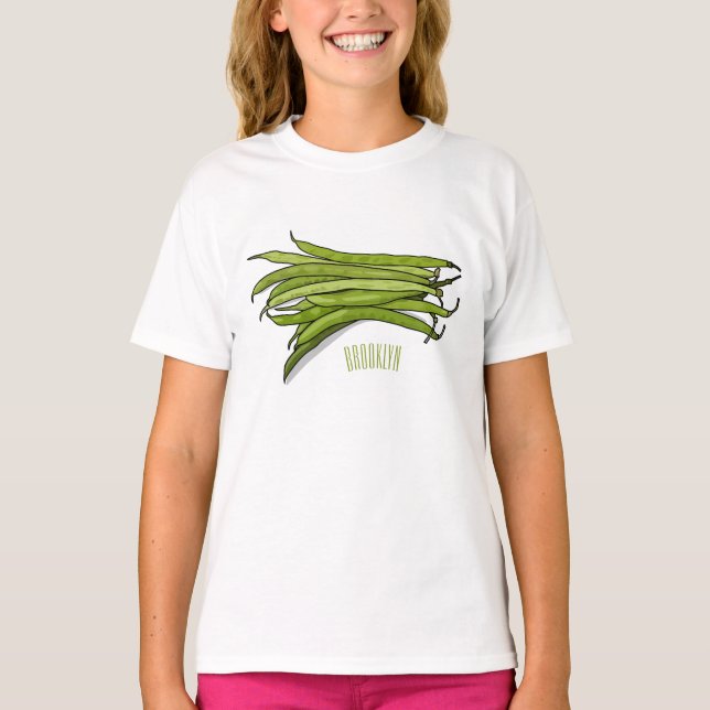 Camiseta Ilustracion personalizado de frijol verde (Anverso)