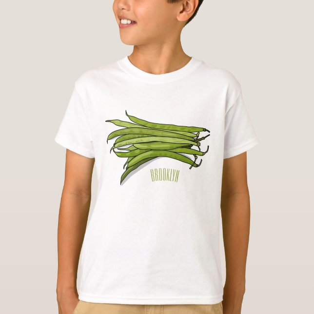 Camiseta Ilustracion personalizado de frijol verde (Anverso)
