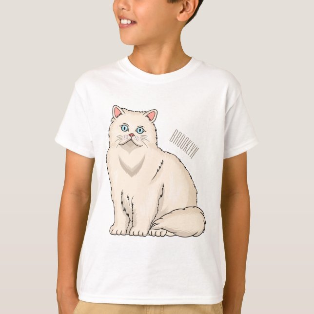 Camiseta Ilustracion personalizado de gato persa (Anverso)