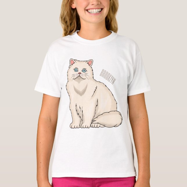 Camiseta Ilustracion personalizado de gato persa (Anverso)