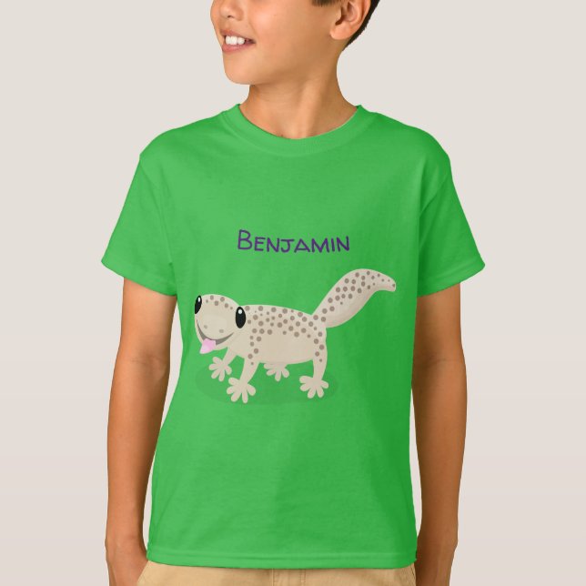 Camiseta Ilustracion personalizado de gecko de color marrón (Anverso)
