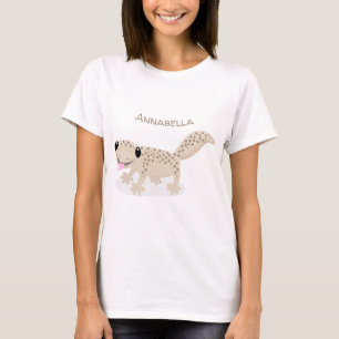 Camiseta Ilustracion personalizado de gecko lindo y feliz