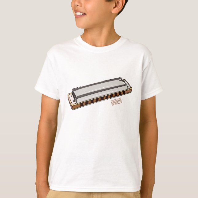 Camiseta Ilustracion personalizado de Harmonica (Anverso)
