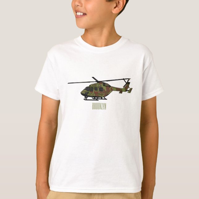Camiseta Ilustracion personalizado de helicópteros del ejér (Anverso)
