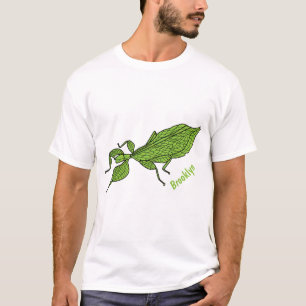 Camiseta Ilustracion personalizado de insectos de hoja verd