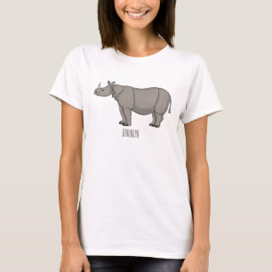 Camiseta Ilustracion personalizado de Javan rhinoceros