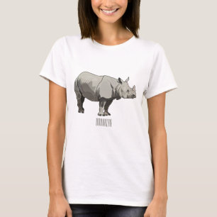 Camiseta Ilustracion personalizado de Javan rhinoceros