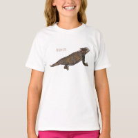 Ilustracion personalizado de lagarto de cuerno de 