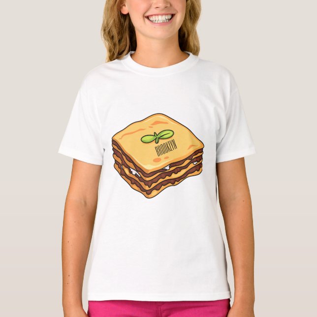 Camiseta Ilustracion personalizado de Lasagna (Anverso)