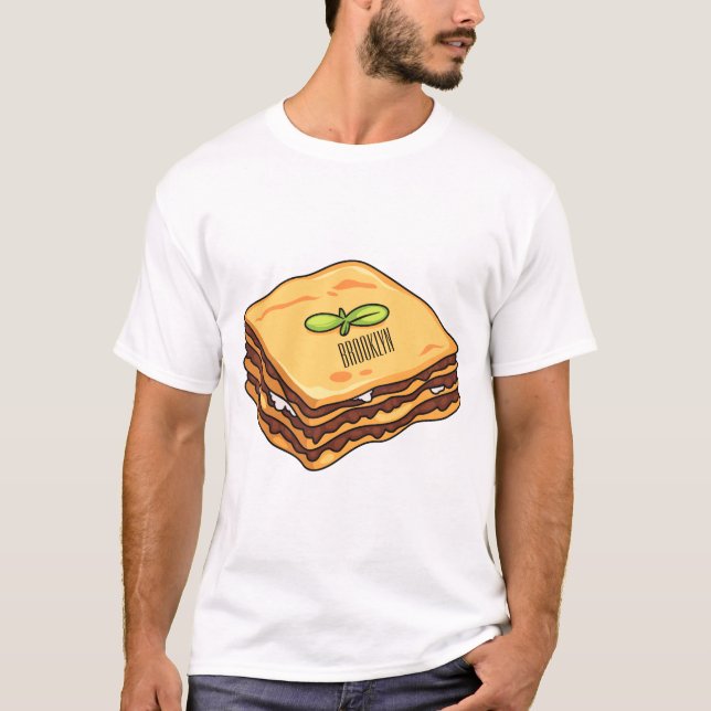 Camiseta Ilustracion personalizado de Lasagna (Anverso)