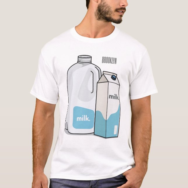 Camiseta Ilustracion personalizado de leche (Anverso)