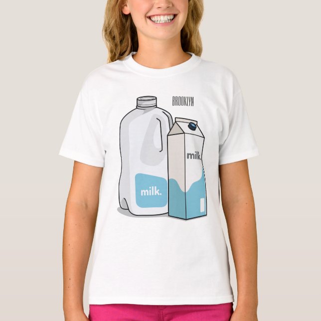 Camiseta Ilustracion personalizado de leche (Anverso)