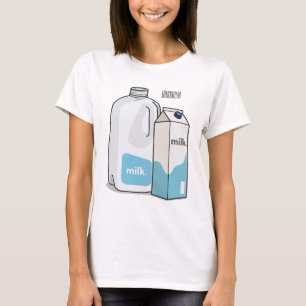 Camiseta Ilustracion personalizado de leche