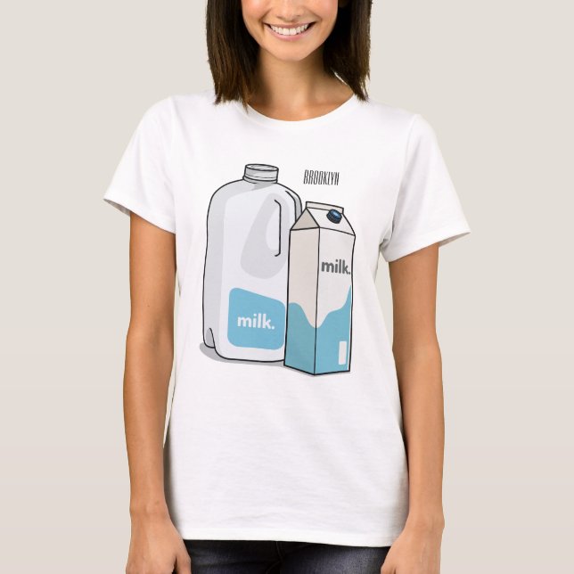 Camiseta Ilustracion personalizado de leche (Anverso)