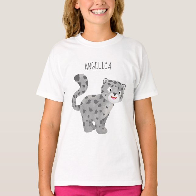 Camiseta Ilustracion personalizado de leopardo de las nieve (Anverso)