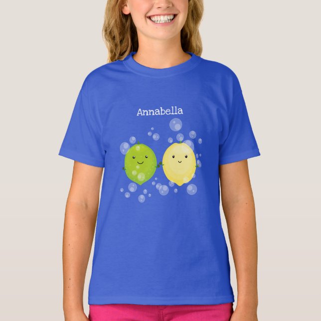 Camiseta Ilustracion personalizado de lima de limón feliz (Anverso)