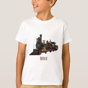 Camiseta Ilustracion personalizado de locomotora de vapor